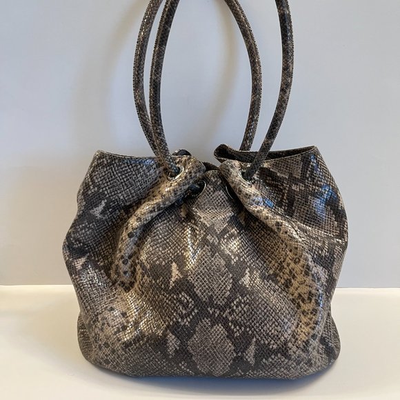 VINTAGE MICHAEL KORS - Faux Snakeskin / Slouchy Hobo Bag - Boho Chic - Picture 2 of 10